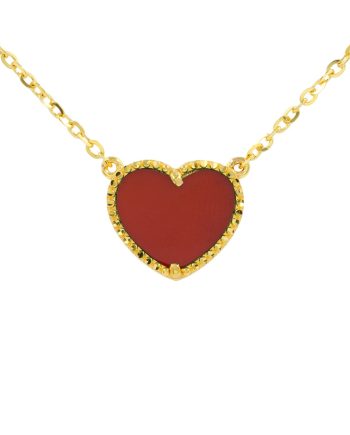 RANTAI LEHER FUN AMORE BATU AGATE MERAH