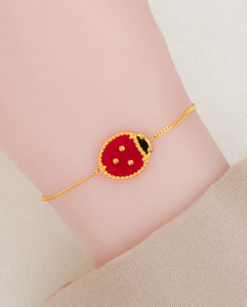 RANTAI TANGAN LADYBUG BATU AGATE MERAH