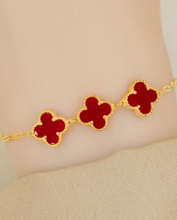 RANTAI TANGAN XENA KLOVER GRANDE BATU AGATE MERAH