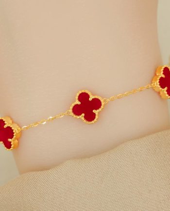 RANTAI TANGAN LUCKY ME SHINE MIDI BATU AGATE MERAH