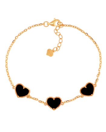RANTAI TANGAN TRI FUN AMORE MIDI BATU AGATE HITAM