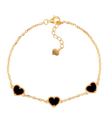 RANTAI TANGAN TRI FUN AMORE PETITE BATU AGATE HITAM