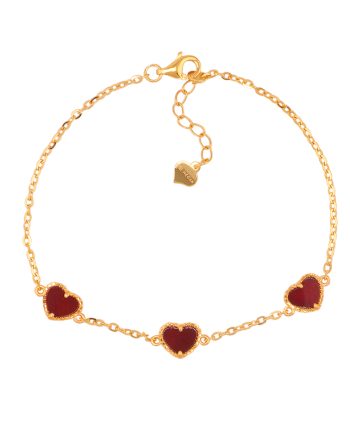 RANTAI TANGAN TRI FUN AMORE PETITE BATU AGATE MERAH