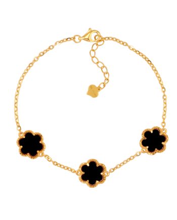 RANTAI TANGAN FLORALIE BATU AGATE HITAM