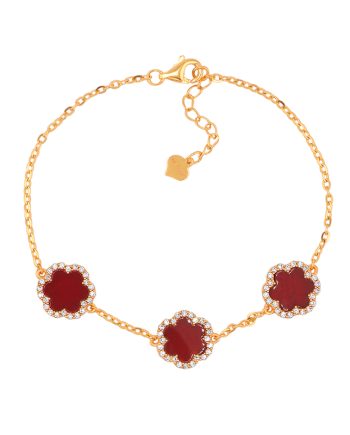 RANTAI TANGAN SHIMMERING FLORALIE BATU AGATE MERAH