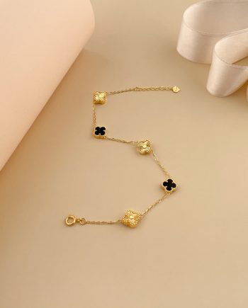 RANTAI TANGAN CLOVER FIESTA KECIL BATU AGATE MERAHRANTAI TANGAN CLOVER FIESTA KECIL BATU AGATE HITAM