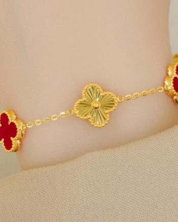 RANTAI TANGAN CLOVER FIESTA GRANDE BATU AGATE MERAH