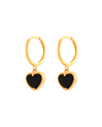 SUBANG KLIP DOTTED AMORE BATU AGATE HITAM (DIAMETER 0.90CM +/-)
