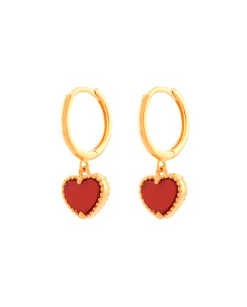 SUBANG KLIP DOTTED AMORE BATU AGATE MERAH (DIAMETER 0.90CM +/-)