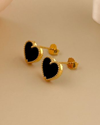 SUBANG PAKU DOTTED LOVE VENTI BATU AGATE HITAM