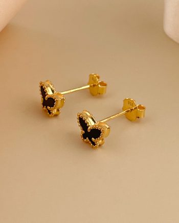 SUBANG PAKU IXORA RAMA-RAMA MINI BATU AGATE HITAM