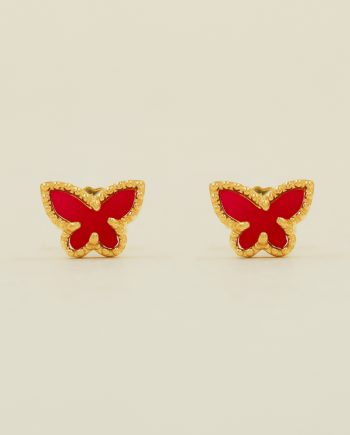 SUBANG PAKU IXORA RAMA-RAMA MINI BATU AGATE MERAH