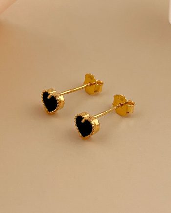 SUBANG PAKU DOTTED LOVE PETITE BATU AGATE HITAM