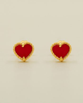 SUBANG PAKU DOTTED LOVE PETITE BATU AGATE MERAH