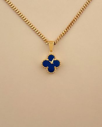 LOKET CLOCK CLOVER KECIL BATU LAPIS LAZULI BIRU