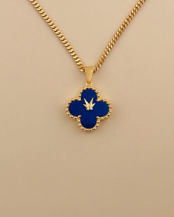 LOKET CLOCK CLOVER BESAR BATU LAPIS LAZULI BIRU