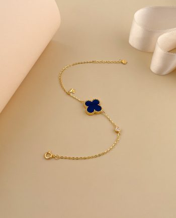 RANTAI TANGAN PECULIAR KLOVER ALYSSA GRANDE BATU LAPIS LAZULI BIRU