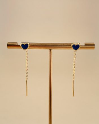 SUBANG JARUM LOVE MINI BATU LAPIS LAZULI BIRU
