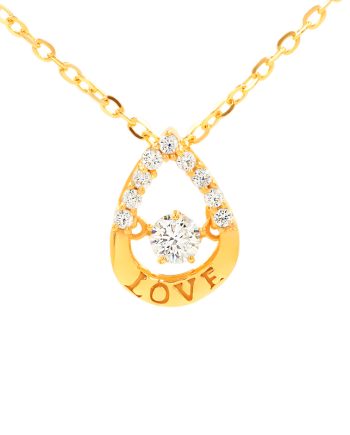 RANTAI LEHER DELICATE TEARDROP DANCING STONE
