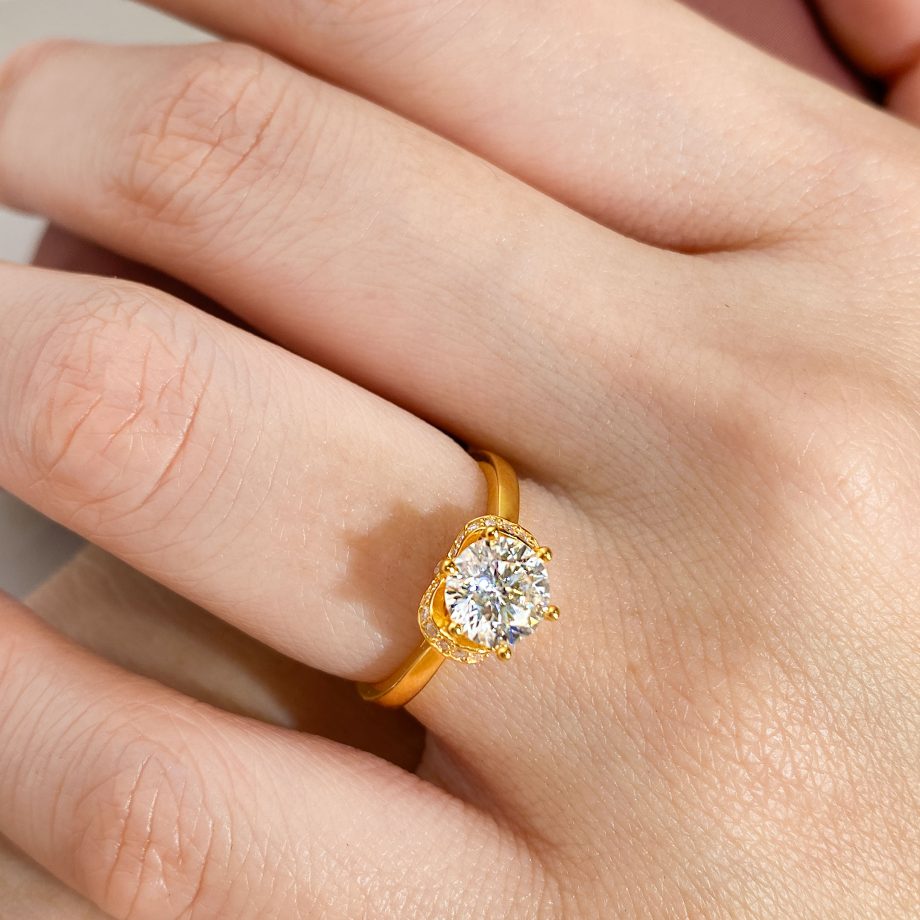 CINCIN MOISSANITE POLARIS POTONGAN BULAT