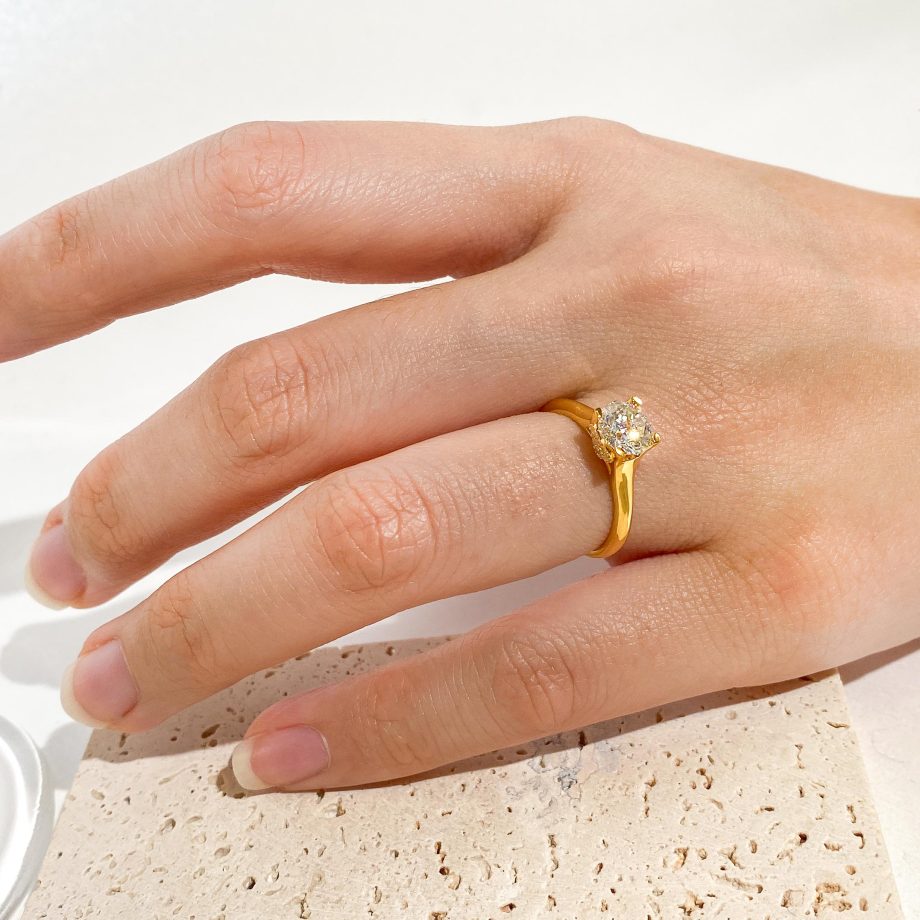 CINCIN MOISSANITE LA BELLA POTONGAN BULAT