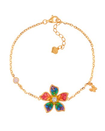 RANTAI TANGAN ENAMEL HAPPY PETAL MOISSANITE