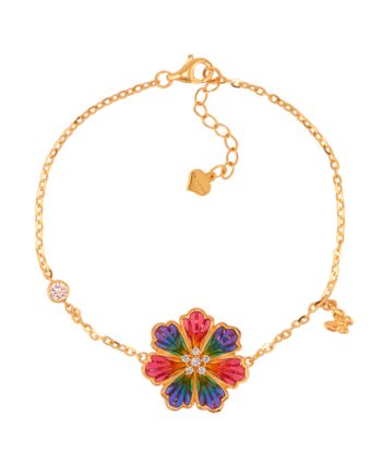 RANTAI TANGAN ENAMEL BLOSSOM MOISSANITE